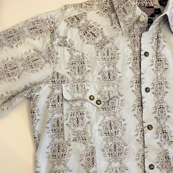 Panhandle Slim Brooks & Dunn Collection Shirt Mens M Western Pearl Snap Blue - Picture 11 of 16